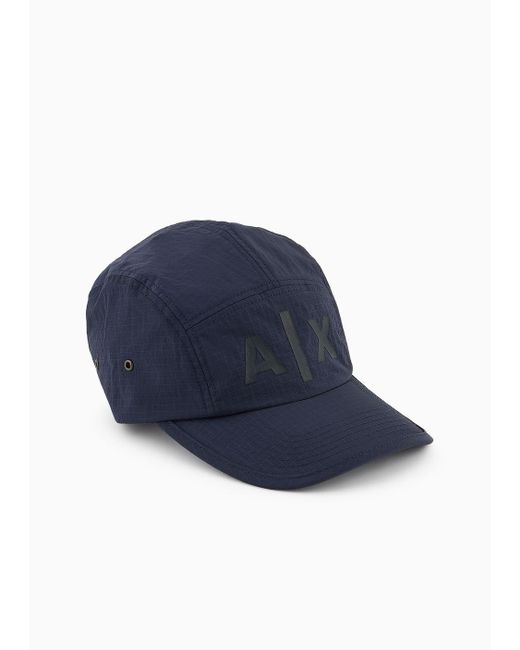 Cappello Con Visiera In Tessuto Tecnico Con Logo di Armani Exchange in Blue da Uomo