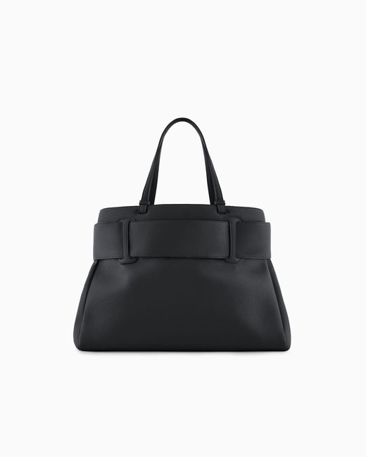 Borsa A Spalla Grande Con Dettaglio Logo Asv di ARMANI EXCHANGE in Black