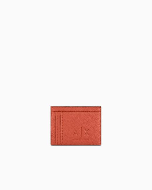ARMANI EXCHANGE White Smooth Texture Card Holder for men