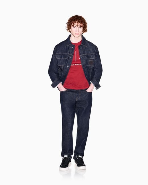 ARMANI EXCHANGE Red Slim Fit T-Shirt Essential Cotton Jersey for men