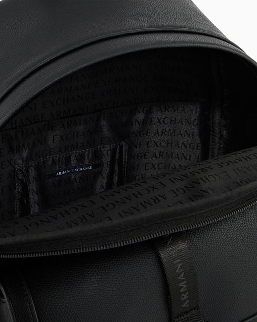 ARMANI EXCHANGE Black Technical Fabric Backpack for men