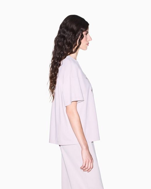 ARMANI EXCHANGE Pink Oversized T-Shirt Heavy Cotton Jersey