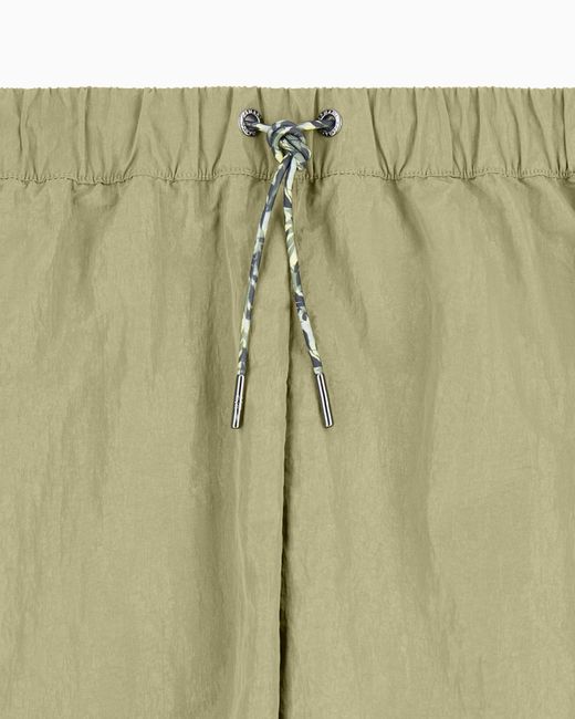 ARMANI EXCHANGE Green Shiny Nylon Shorts