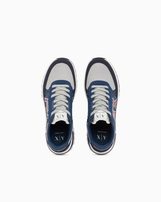 ARMANI EXCHANGE Blue Sneakers for men