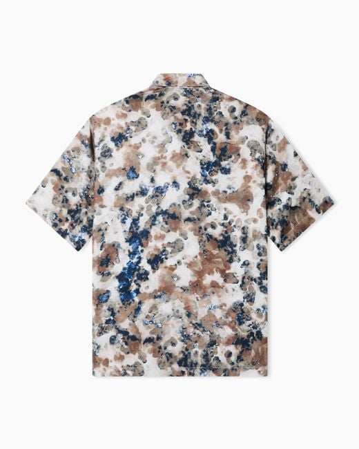ARMANI EXCHANGE White Viscose Twill Shirt for men