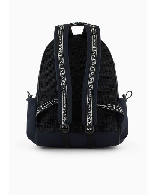Armani Exchange Blue Scuba Fabric Backpack 1991 for men