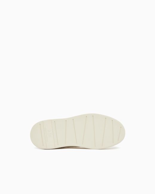 ARMANI EXCHANGE White Sneakers With Crossed Laces And Logo for men