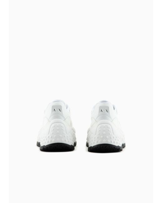 Armani Exchange White Chunky Sneakers With Contrasting Sole
