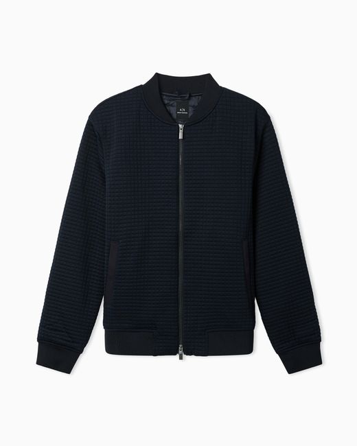 ARMANI EXCHANGE Blue Stretch Bomber Jacket for men