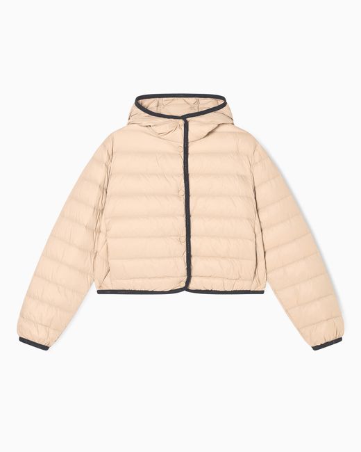 ARMANI EXCHANGE Natural Short Down Jacket With Quilted Hood