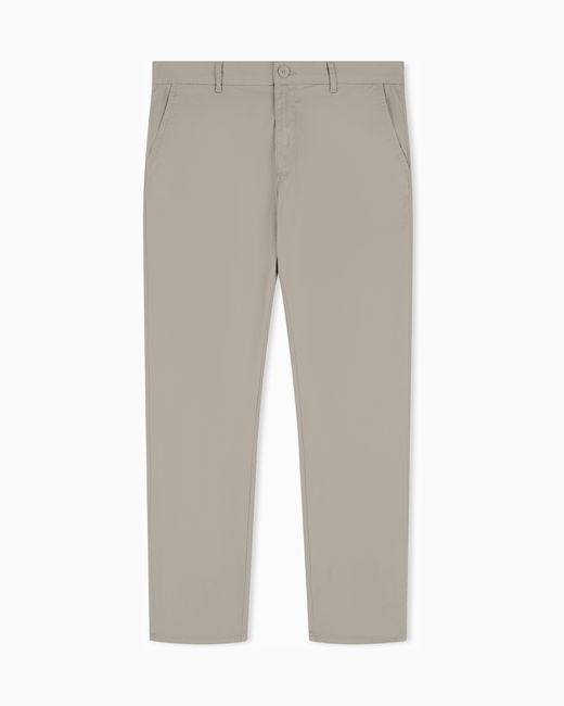 ARMANI EXCHANGE White Stretch Cotton Twill Trousers for men
