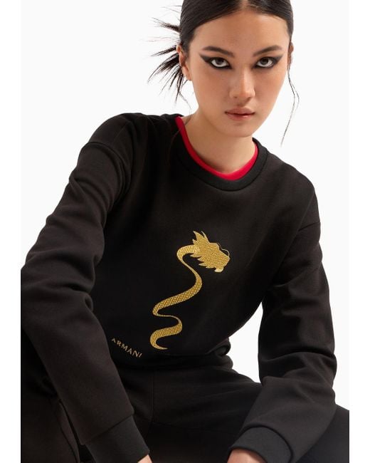 Armani Exchange Black Lunar New Year Crewneck Sweatshirt