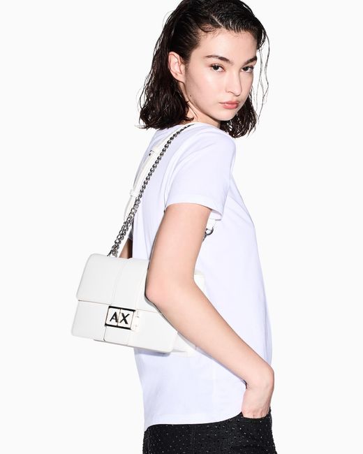 ARMANI EXCHANGE White Crossbody Messenger Bag