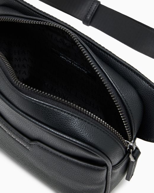 ARMANI EXCHANGE Black Waist Bag With Zipper Closure And Adjustable Strap for men