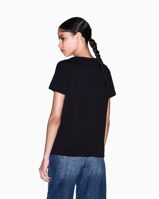 ARMANI EXCHANGE Black Relaxed Fit T-Shirt