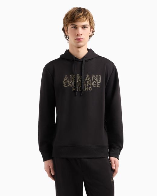 ARMANI EXCHANGE Hoodie Mit Verschwommenem Logo-Effekt in Black für Herren