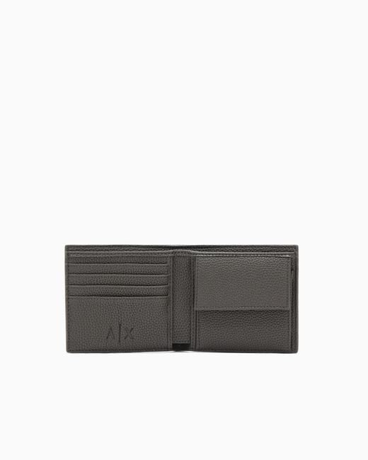 ARMANI EXCHANGE White Bifold Wallet With A Coin Pocket for men