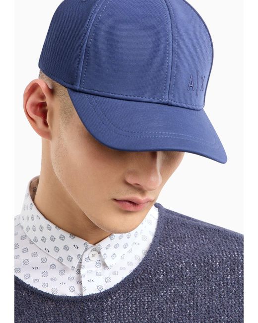 Cappello Con Visiera In Tessuto Tecnico Con Logo di Armani Exchange in Blue da Uomo