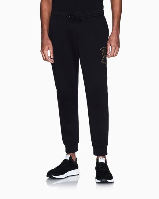 ARMANI EXCHANGE Black Horse Print Sweatshirt Joggers for men