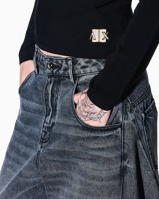 ARMANI EXCHANGE Blue Regular Fit Pullover Knitted