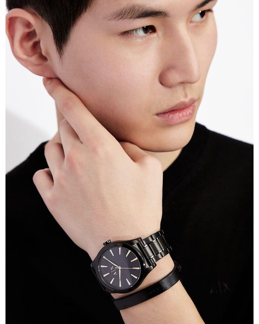 armani matte black watch