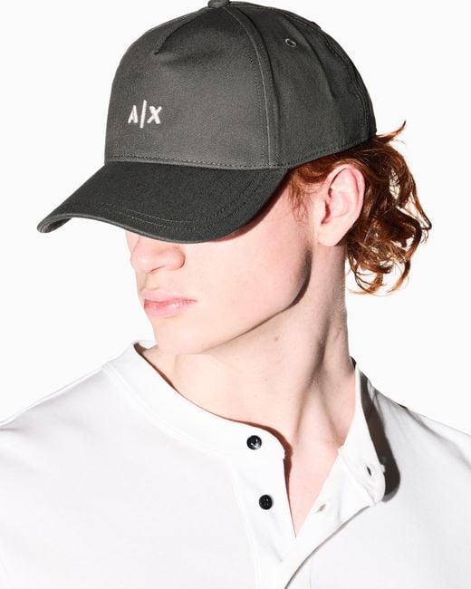 ARMANI EXCHANGE Gray Logo Cap With Curved Visor for men