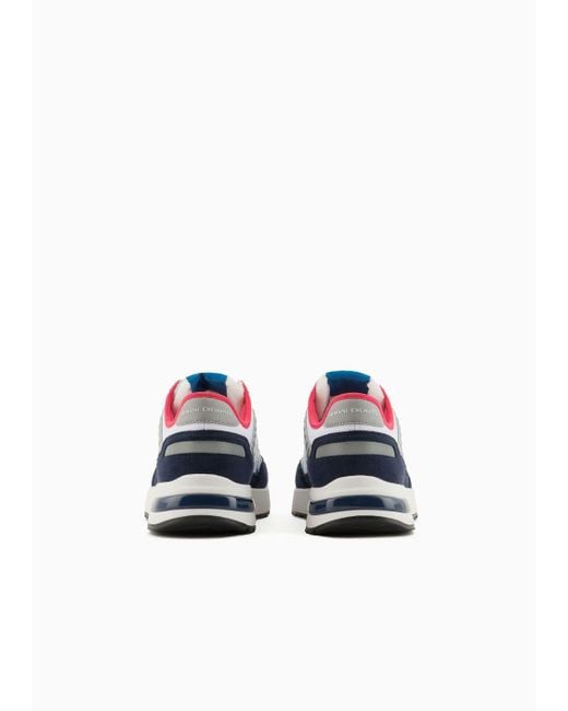 Sneakers Multimateriale di Armani Exchange in Blue da Uomo