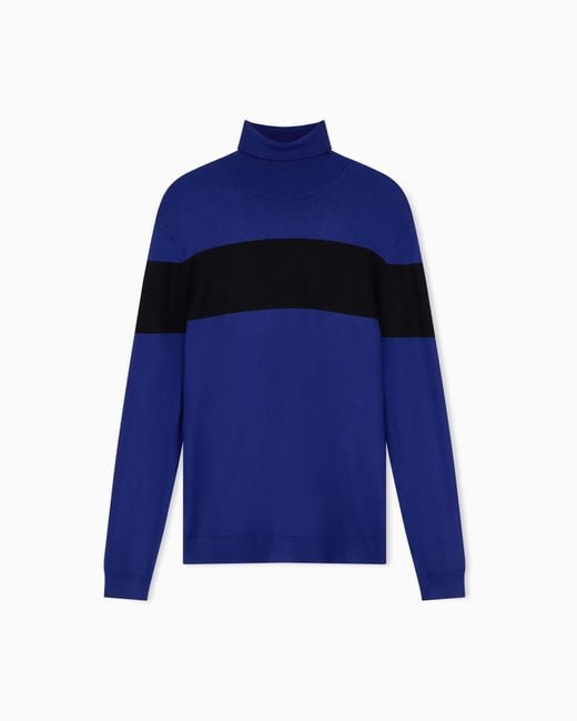 ARMANI EXCHANGE Blue Pullover Viscose Blend for men
