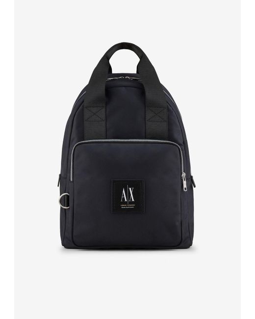 Armani Exchange Black Basics By Armani Recycled Canvas Backpack for men