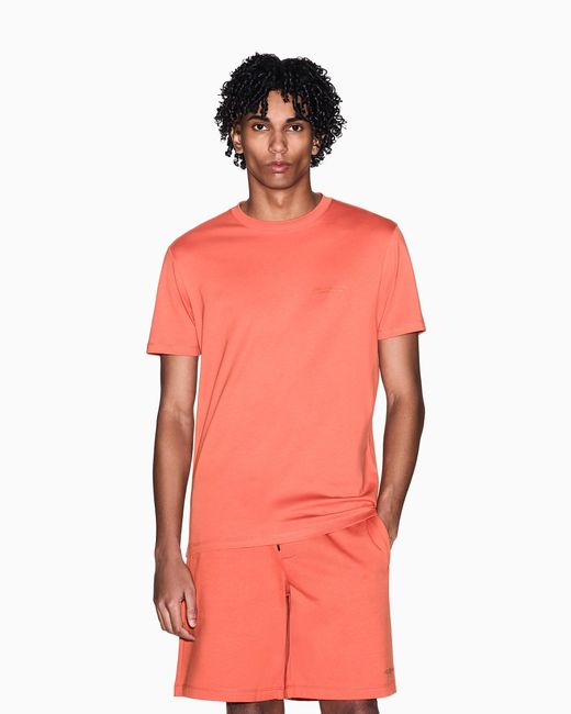 ARMANI EXCHANGE Pink Regular Fit T-Shirt With Logo for men