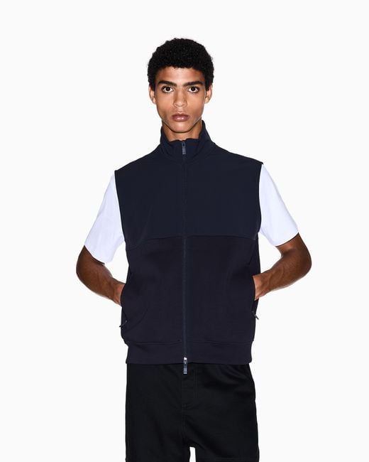 ARMANI EXCHANGE Blue Full-Zip Vest for men