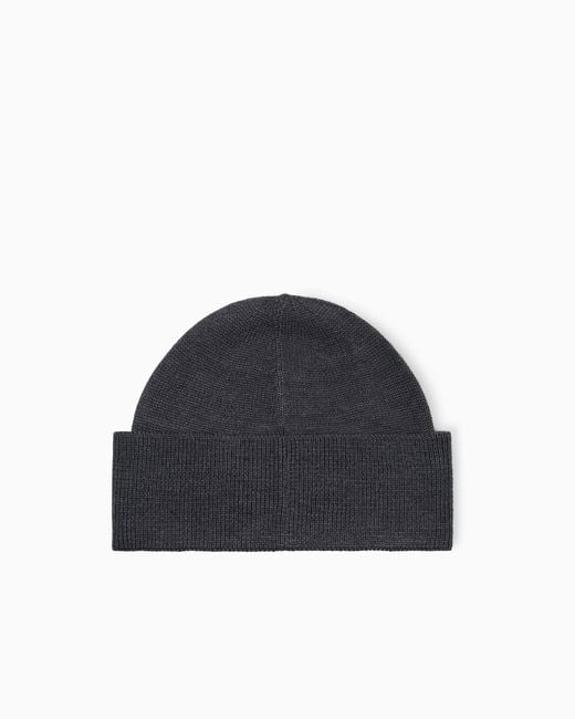 ARMANI EXCHANGE Blue Beanie Hat for men