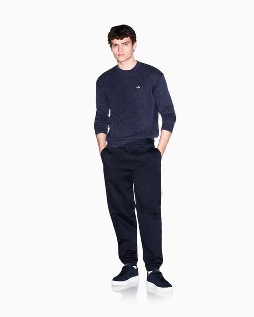 ARMANI EXCHANGE Blue Cotton Trousers for men