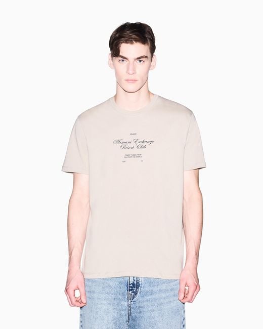 ARMANI EXCHANGE White Regular-Fit Cotton Jersey T-Shirt for men