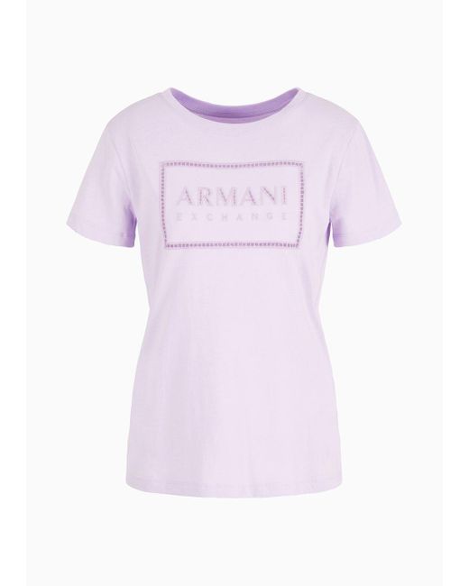 Armani Exchange Pink Regular Fit T-shirt In Asv Organic Cotton