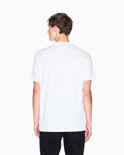 ARMANI EXCHANGE White Regular Fit T-Shirt With Patch Pocket for men