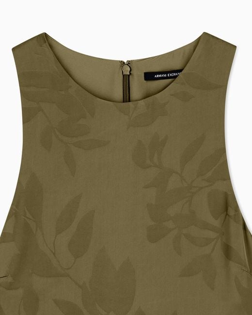 ARMANI EXCHANGE Green Elegant Jacquard Viscose Jumpsuit With Belt