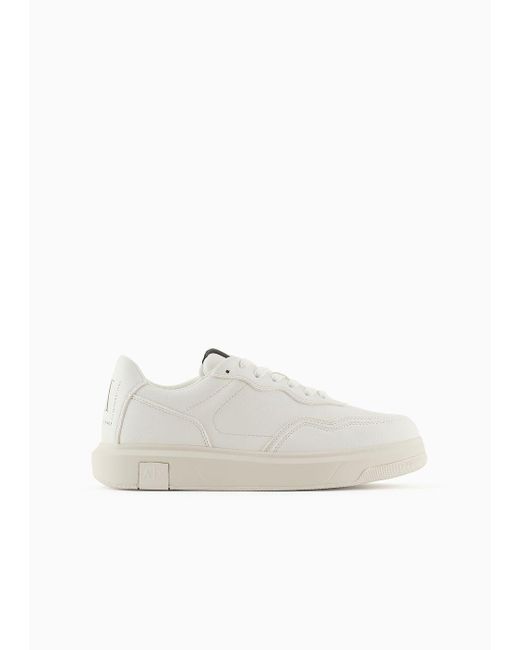 Armani Exchange White Sneakers With Pull Tab On The Back for men