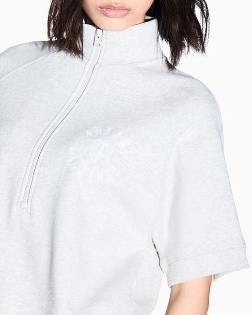 ARMANI EXCHANGE White Sweatshirt Cotton French Terry