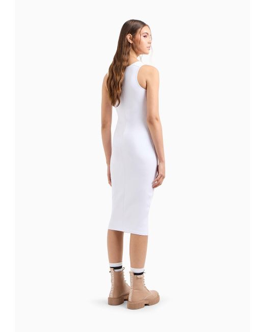 Armani Exchange White Midi Bodycon Dress