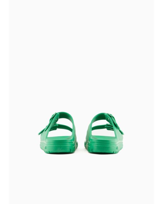 Armani Exchange Green Slippers With Two Rubber Bands for men