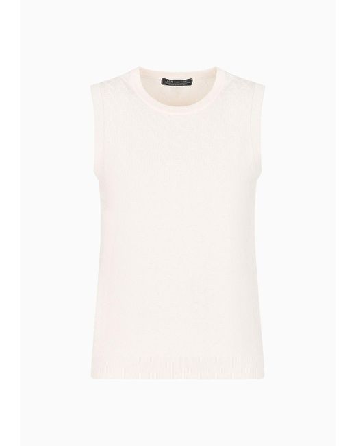 Armani Exchange White Knitted Tops