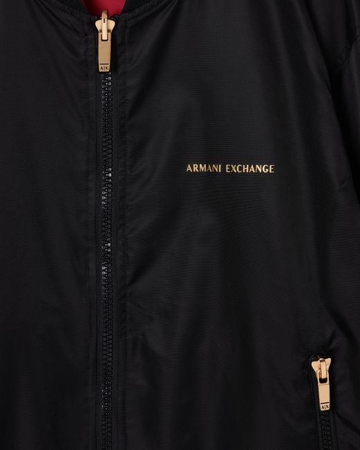 ARMANI EXCHANGE Blue Reversible Satin Blouson With Metal Details for men