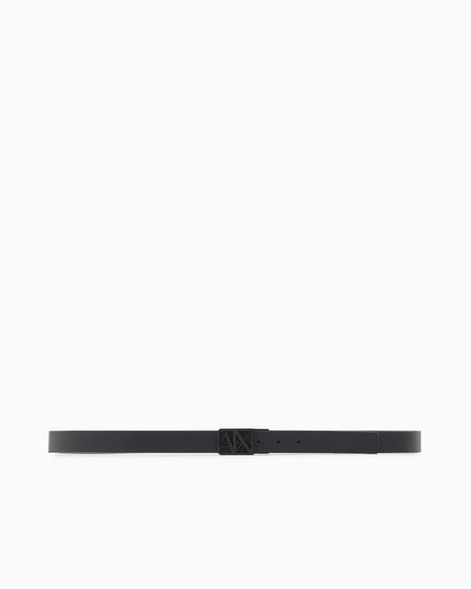 ARMANI EXCHANGE White Reversible Belt With Logo for men