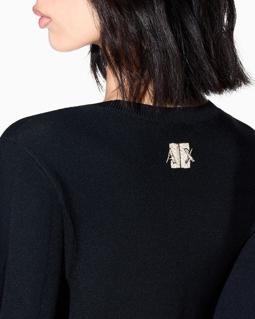 ARMANI EXCHANGE Black Regular Fit Dress Knit