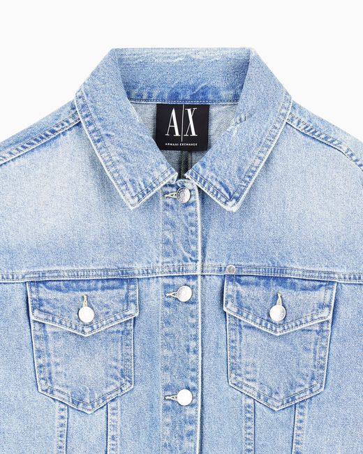ARMANI EXCHANGE Blue Used Effect Denim Jacket