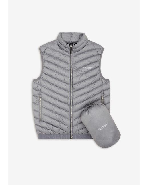 Armani Exchange Gray Armani Exchange - Milano New York Puffer Vest for men