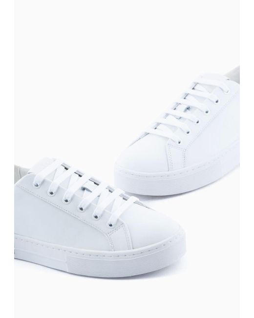 Armani Exchange White Armani Exchange - Leather Sneakers