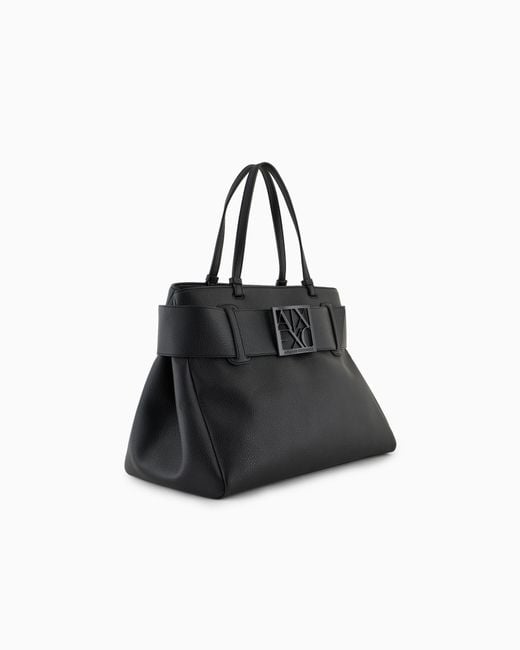 Shoppers Tessuto Tecnico Con Doppi Manici di ARMANI EXCHANGE in Black