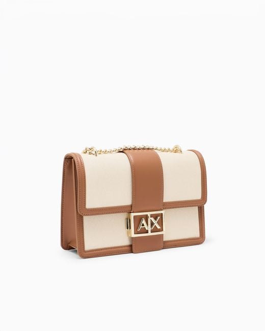 ARMANI EXCHANGE Natural Crossbody Bag Made Of Smooth Material